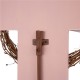 Glitzhome 32"H Easter Wooden/Metal Cross Yard Stake or Wall Decor (KD, Two Function)