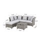 Glitzhome 6-Piece Outdoor Patio Wicker Sectional Conversation Sofa Set with Cushions