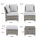 Glitzhome 6-Piece Outdoor Patio Wicker Sectional Conversation Sofa Set with Cushions
