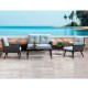 Glitzhome 4 Piece Outdoor Patio All-Weather Wicker Sectional