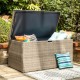 Glitzhome 52.75"L Outdoor Patio Oversized All-Weather Gray Handwoven Wicker Storage Box