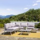 Glitzhome 6 Piece Outdoor Aluminum Conversation Sectional Sofa Set with Cushions