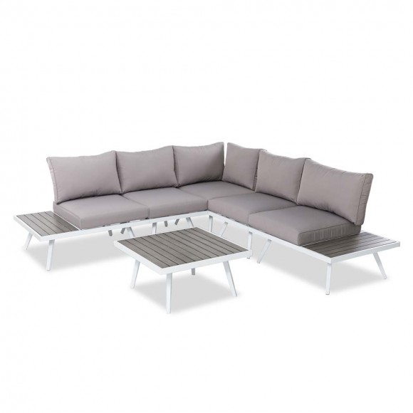 Glitzhome 6 Piece Outdoor Aluminum Conversation Sectional Sofa Set with Cushions