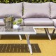Glitzhome 6 Piece Outdoor Aluminum Conversation Sectional Sofa Set with Cushions
