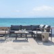 Glitzhome 6-Piece Outdoor Patio Black Aluminum Sectional Conversation Sofa Set with Cushions