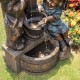 Glitzhome 25.5"H Polyresin Boy and Girl Sculptural Outdoor Fountain With Pump and LED Lights