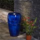 Glitzhome 20.5"H Cobalt Blue Ceramic Pot Fountain with Pump and LED Light