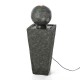 Glitzhome 31.69"H Polyresin Rippling Floating Sphere Pedestal Outdoor Fountain With Pump & LED Light