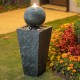 Glitzhome 31.69"H Polyresin Rippling Floating Sphere Pedestal Outdoor Fountain With Pump & LED Light