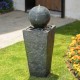 Glitzhome 31.69"H Polyresin Rippling Floating Sphere Pedestal Outdoor Fountain With Pump & LED Light
