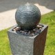 Glitzhome 31.69"H Polyresin Rippling Floating Sphere Pedestal Outdoor Fountain With Pump & LED Light