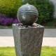 Glitzhome 31.69"H Polyresin Rippling Floating Sphere Pedestal Outdoor Fountain With Pump & LED Light