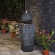 Glitzhome 31.69"H Polyresin Rippling Floating Sphere Pedestal Outdoor Fountain With Pump & LED Light