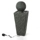 Glitzhome 31.69"H Polyresin Rippling Floating Sphere Pedestal Outdoor Fountain With Pump & LED Light