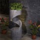 Glitzhome 31.30"H Polyresin Curving Shaped Outdoor Fountain With Pump & LED Light