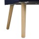 Glitzhome 19.70"L Navy Blue Velvet Upholstered Storage Stool with Natural Solid Rubberwood Legs