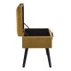 Glitzhome 19.70"L Glod Velvet Upholstered Storage Stool with Black Solid Rubberwood Legs