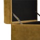 Glitzhome 19.70"L Glod Velvet Upholstered Storage Stool with Black Solid Rubberwood Legs
