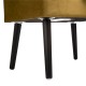 Glitzhome 19.70"L Glod Velvet Upholstered Storage Stool with Black Solid Rubberwood Legs