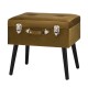 Glitzhome 19.70"L Glod Velvet Upholstered Storage Stool with Black Solid Rubberwood Legs