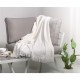 Glitzhome White Geometry Cotton Woven Throw