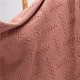 Glitzhome Coral Pink Grid Cotton Woven Throw