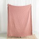 Glitzhome Coral Pink Grid Cotton Woven Throw