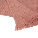 Glitzhome Coral Pink Grid Cotton Woven Throw