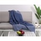 Glitzhome Indigo Acrylic Woven Throw