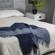 Glitzhome Indigo Acrylic Woven Throw