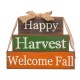 Glitzhome 11.81"L Wooden Happy Harvest Block Set