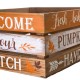 Glitzhome Wooden Pumpkin Storage Crates, Set of 2