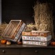 Glitzhome Wooden Pumpkin Storage Crates, Set of 2