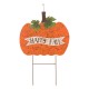 Glitzhome 29.88"H Metal Rusty Pumpkin Yard Stake or Standing Decor or Hanging Decor