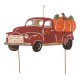 Glitzhome 25"L Metal Rusty Truck Yard Stake or Standing Decor or Hanging Decor