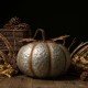 Glitzhome 12"D Galvanized Metal Round Pumpkin