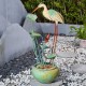 Glitzhome 37"H Floor Standing Antique Green Metal Pelican Water Fountain