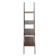 Glitzhome 64.57"H Brown Metal/Wooden 4-Tier Bookcases and Ladder Shelf