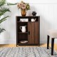 Glitzhome 31.82"H Wooden/Metal Floor Cabinet with Double Sliding Doors