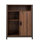 Glitzhome 31.82"H Wooden/Metal Floor Cabinet with Double Sliding Doors