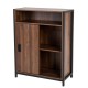 Glitzhome 31.82"H Wooden/Metal Floor Cabinet with Double Sliding Doors