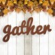 Glitzhome 36"L Fall Wooden "gather" Word Wall Hanging Decor