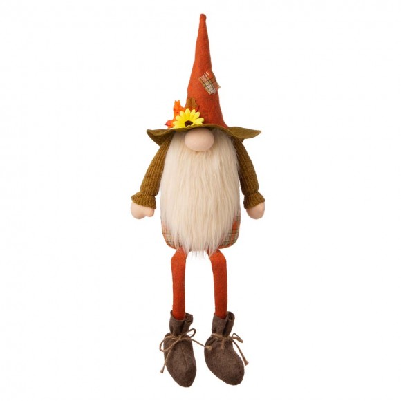 Glitzhome 24"H Fall Fabric Gnome Shelf Sitter Decor