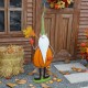 Glitzhome 48"H Fall Metal Gnome Standing Decor