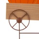 Glitzhome 26.38"H Fall Metal/Wooden Pumpkin Cart Yard Stake/Hanging Decor