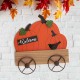 Glitzhome 26.38"H Fall Metal/Wooden Pumpkin Cart Yard Stake/Hanging Decor