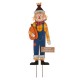 Glitzhome 36"H Fall Metal Scarecrow Yard Stake/Standing/Hanging Sign