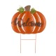 Glitzhome 29.72"H Fall Metal Pumpkin Yard Stake/Standing/Hanging Sign