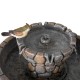 Glitzhome 24.41"H Outdoor 2 Tierd Stone-Like Birdbath Fountain