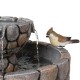 Glitzhome 24.41"H Outdoor 2 Tierd Stone-Like Birdbath Fountain